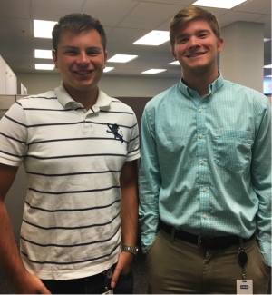 Elastomeric Material Solutions interns Tom Brzyski and Payton Rehling in Rogers, CT.