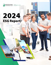 Employees in a lab on the cover of Rogers ESG Report